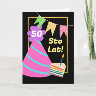 Carte 50e anniversaire en polonais Sto dernière année pe