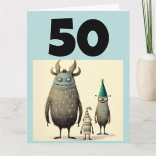 CARTE 50E ANNIVERSAIRE FUNNY GREETING CARD