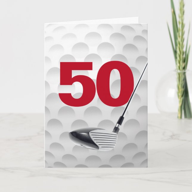 Carte 50e anniversaire Golf Ball Design (Devant)
