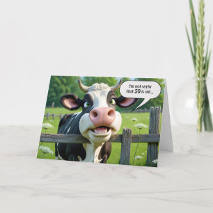Carte 50e anniversaire Humour de vache