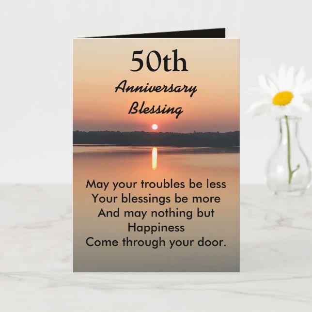 Carte 50e anniversaire irlandais blessing Love Shines (Petite plante)