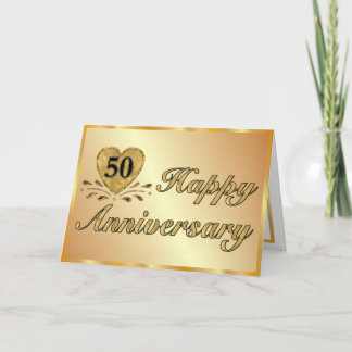Carte 50e anniversaire - Or