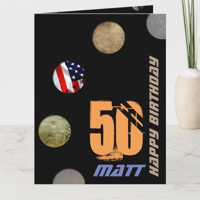 Carte 50e anniversaire Personnalisé avec 15 photos avant (Devant)