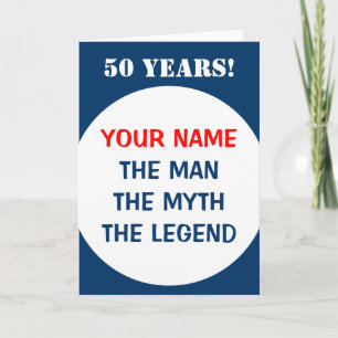 Carte 50e anniversaire pour hommes La légende du