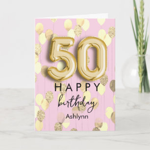Carte 50e anniversaire Rose Gold Moderne