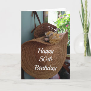 Carte **50e ANNIVERSAIRE** SOUHAITE À UNE BELLE FEMME