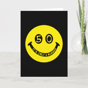 Carte 50e anniversaire Visage, C'est seulement un nombre