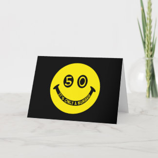 Carte 50e anniversaire Visage, C'est seulement un nombre