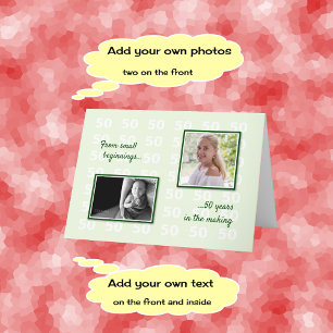 Carte 50e anniversaire vos photos et texte