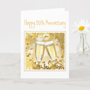 Carte 50e Anniversary Champagne Flutes Add Custom Photo