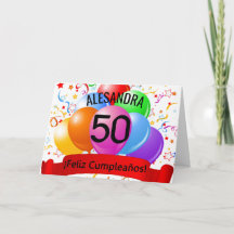 50e Joyeux Anniversaire espagnol d'anniversaire