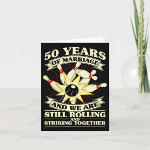 Carte 50e Mariage Anniversaire Bowling marié épouse Husb