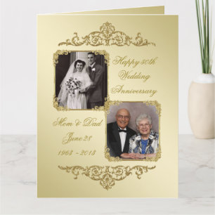 Carte 50ème anniversaire de Mariage d'or Photo 8,5 x 11