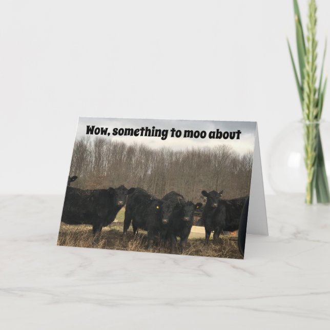 Carte **50ème** ANNIVERSAIRE EST QUELQUE CHOSE À "MOO À  (Devant)