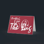 Carte 50th Birthday, brother, lettres blanches on red.<br><div class="desc">A red background featuring,  white lettering,  on this 50th birthday greeting for a brother. My Funny Mind Greetings.</div>