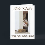 Carte **50th BIRTHDAY** CAT JUST CAN'T WAIT TO TEASE YOU<br><div class="desc">THIS CAT IS IN A HOURRY FOR HE OR SHE WANTS TO SAY "HAPPY ***50th**** BIRTHDAY !!!!!!!</div>