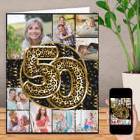 50th Birthday Leopard Print Gold Balloons Photo