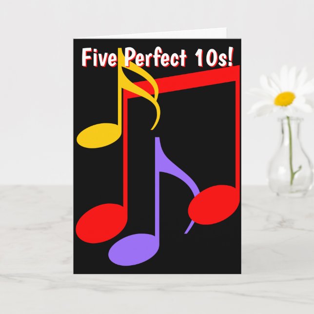 Carte 50th Birthday Music Notes Folded Greeting Card (Petite plante)