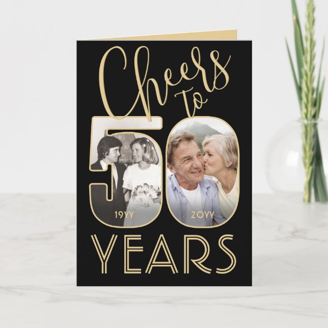 Carte 50th Wedding Anniversary Cheers to 50 Years Photo (Devant)