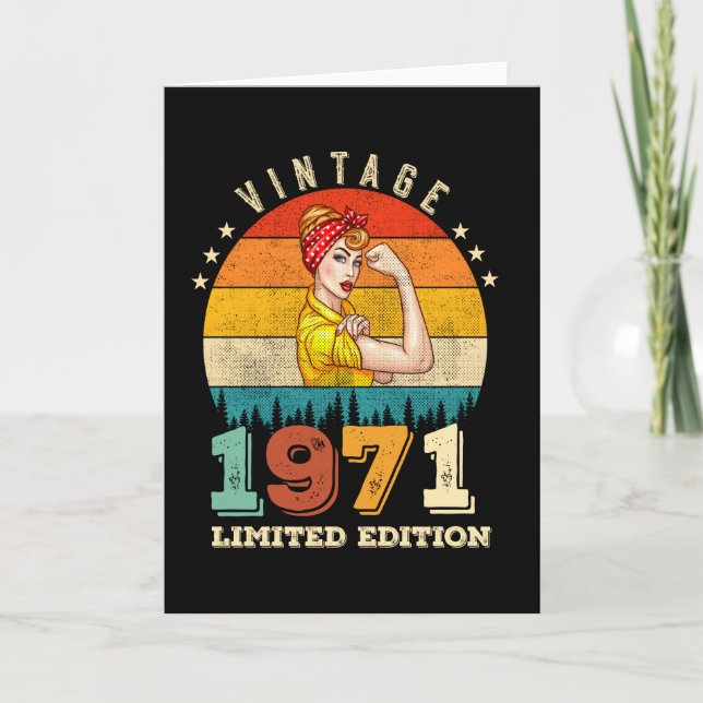 Carte 51 ans 1971 Vintage 51e anniversaire Cadeaux Femme (Devant)
