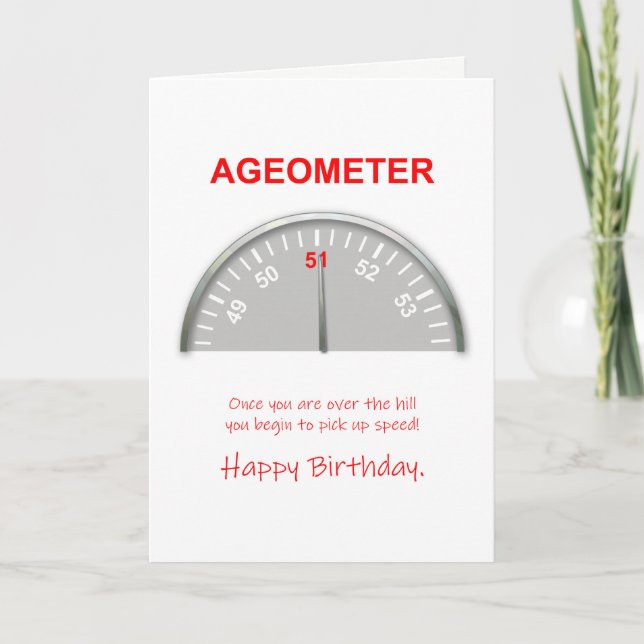 Carte 51e anniversaire, Ageometer Lecture (Devant)