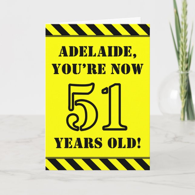 Carte 51e anniversaire : Jeu de style graphique, Nom per (Devant)