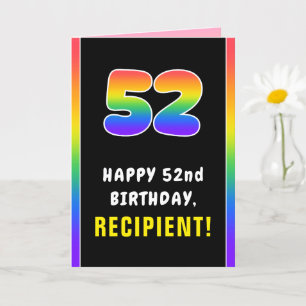 Carte 52e anniversaire : Arc-en-ciel coloré # 52, Nom pe