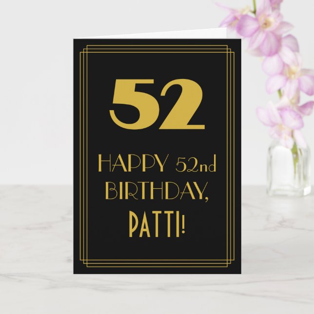 Carte 52e anniversaire ~ Art Déco Inspiré Look "52" & No (Orchidée)
