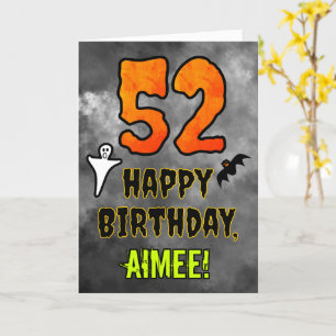 Carte 52e anniversaire : Eerie Halloween Thème + Nom per