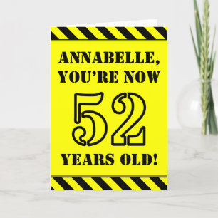 Carte 52e anniversaire : texte de style crayon amusant,