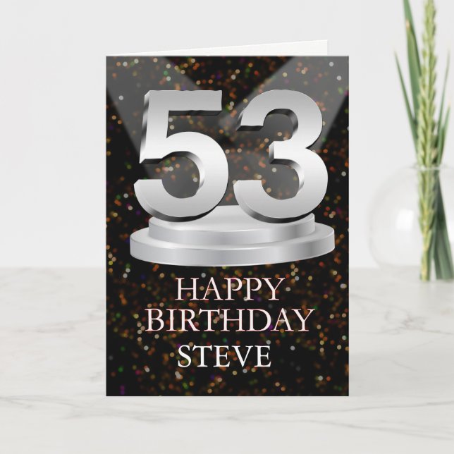Carte 53e anniversaire Points saillants Ajouter une cart (Devant)