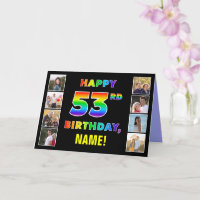 53e anniversaire : Rainbow Text, Custom Photos & N