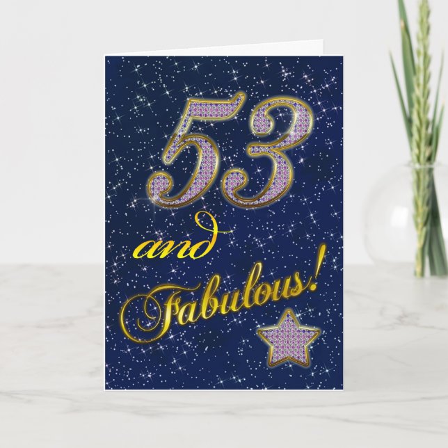Carte 53rd Birthday for someone Fabulous (Devant)