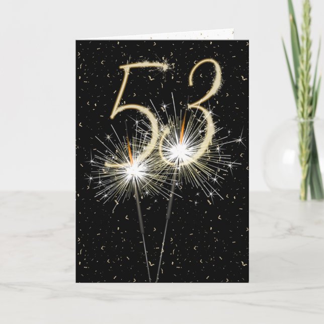 Carte 53rd wedding anniversary sparklers (Devant)