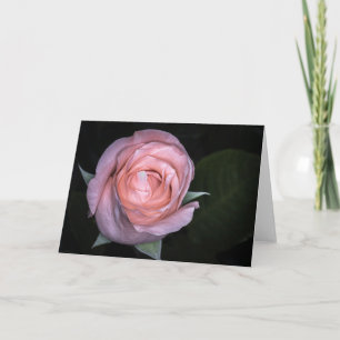 Carte 5434-Carte de vœux pliée Bouquet Rose pêche