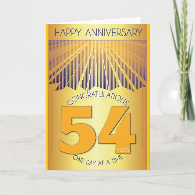 Carte 54 Year Sober Anniversary | Golden Ray 12 Step (Devant)