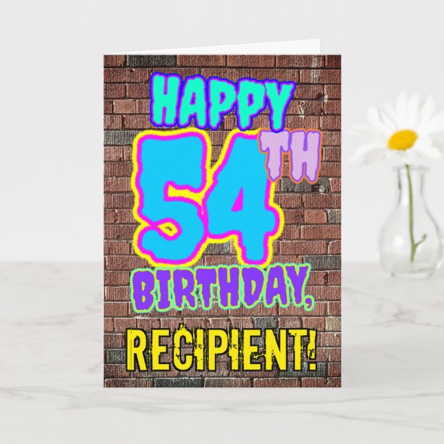 Carte 54e anniversaire - Amusant, Graffiti urbain inspir (Petite plante)
