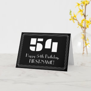 Carte 54e anniversaire : Art Déco Inspiré Look "54" & No
