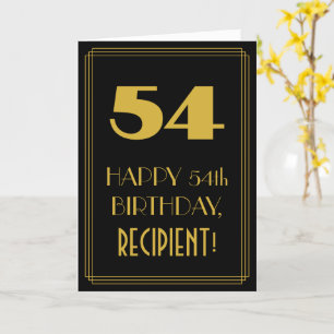 Carte 54e anniversaire - Art Déco Inspiré Look "54" & No