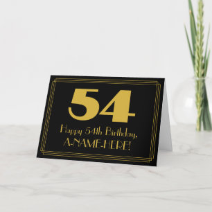 Carte 54e anniversaire : Art Déco Inspiré Look "54" & No
