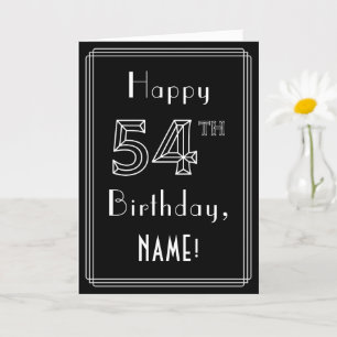 Carte 54e anniversaire : Art Déco Style # 54 & Nom perso