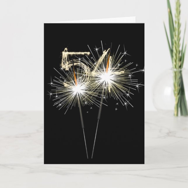 Carte 54e anniversaire Sparklers en noir (Devant)