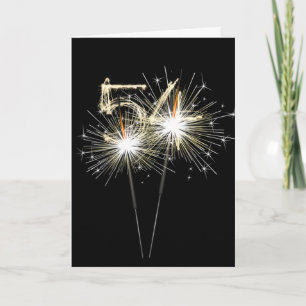 Carte 54e anniversaire Sparklers en noir