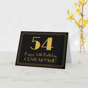 Carte 54ème anniversaire : Art Déco Inspiré Look "54" + 
