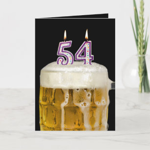 Carte 54th Birthday Bière sur noir