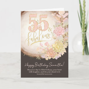 Carte 55 ans et fabuleux Anniversaire personnalisé avec