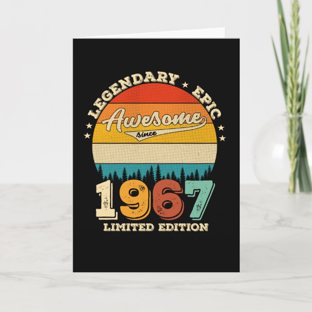 Carte 55 Year Old Awesome Since 1967 55th Birthday Gift (Devant)