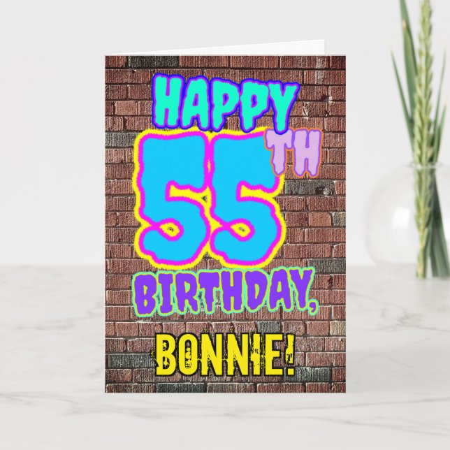 Carte 55e anniversaire - Amusant, Graffiti urbain inspir (Devant)