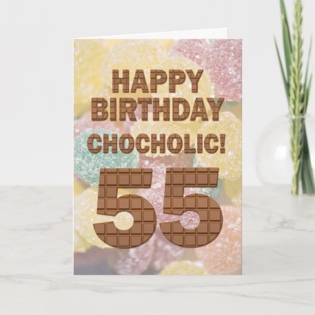 Carte 55e anniversaire au chocolat (Devant)