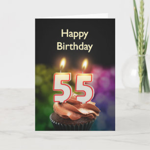 Carte 55e anniversaire avec bougies